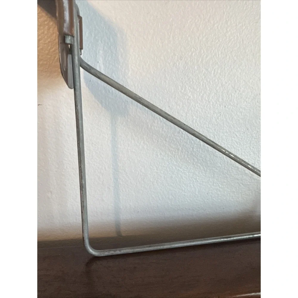 2- Vintage Over The Door Hanger Curved Straight Retro Metal